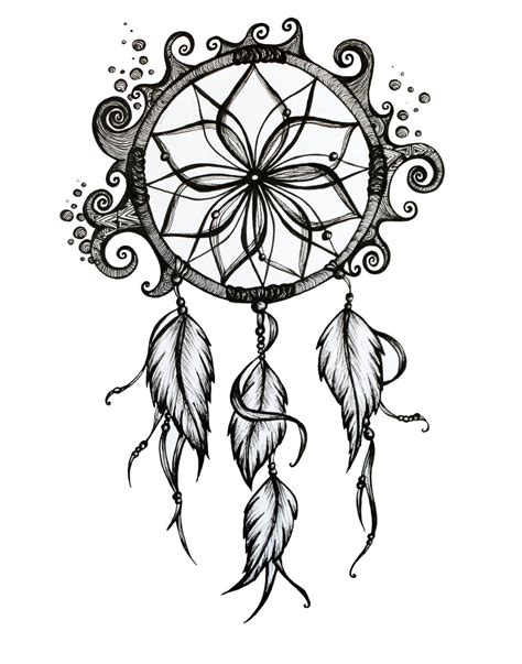 dream catcher tattoo drawings.